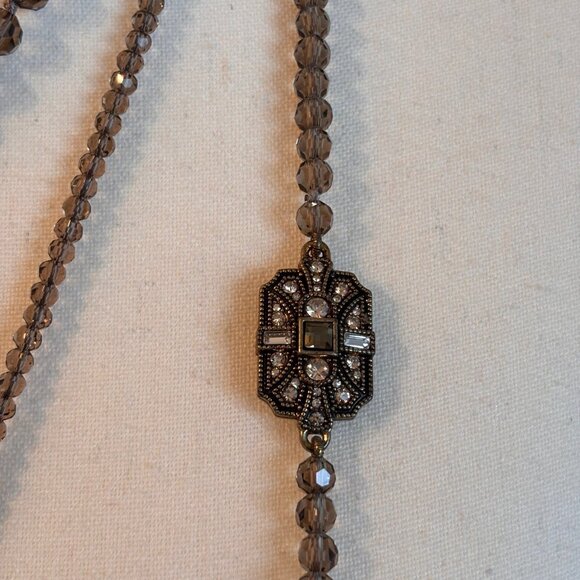 HEIDI DAUS SMOKY, ART DECO STYLE 3 NECKLACES SET, NEW IN BOX - Picture 7 of 9
